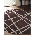 Glitzy Rugs 8 x 8 ft. Hand Tufted Wool Round Geometric Area Rug, Brown UBSK02001T0004B8